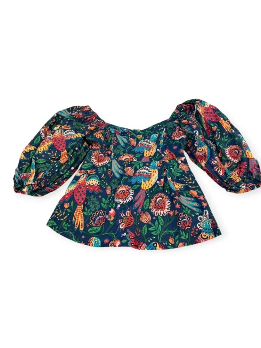 Farm Rio Anthropologie printed blouse size Small
